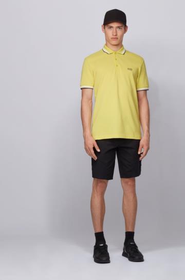 Koszulki Polo BOSS Cotton Piqué Żółte Męskie (Pl93205)